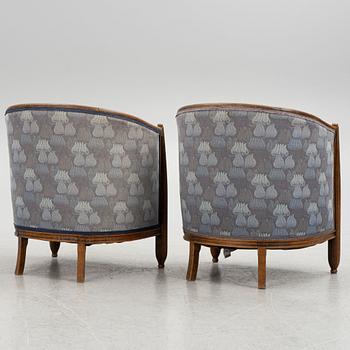 Paul Follot, attributed, a pair of armchairs, first half of the 20th century.