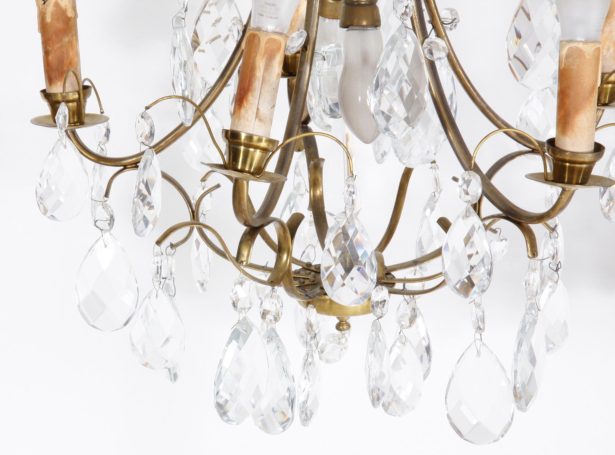 LJUSKRONA. Rokokostil. 5 ljusarmar, h 77.