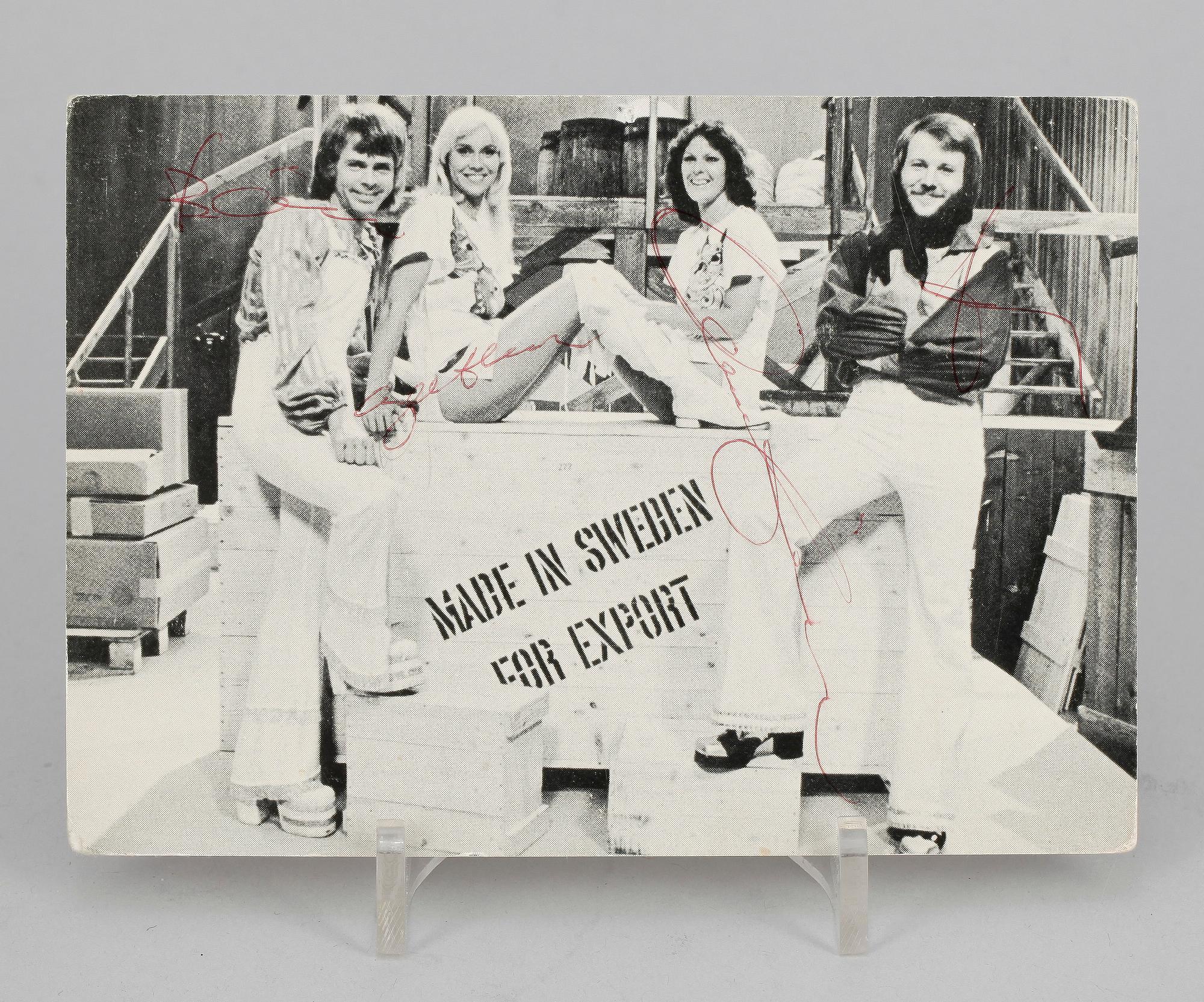 VYKORT MED AUTOGRAFER, ABBA. Egenhändiga.