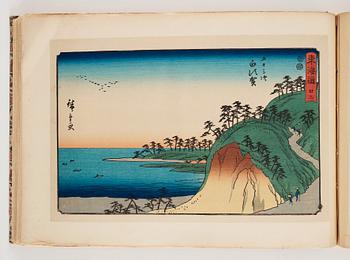An album with Japanese woodblock prints after Ando Utagawa Hiroshige (1797-1858), mid 20th Century. (37 prints).