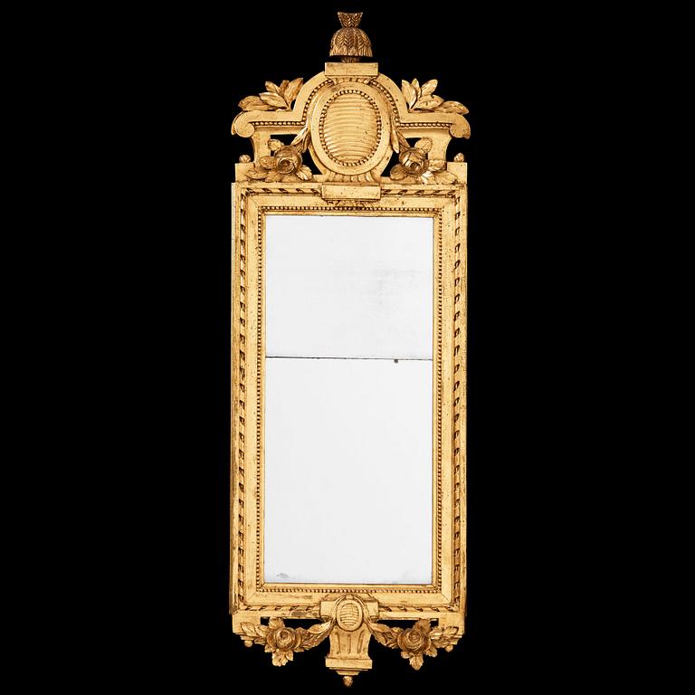 A Gustavian late 18th century mirror.