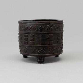 A bronze censer, late Qing dynasty, 19th Century.