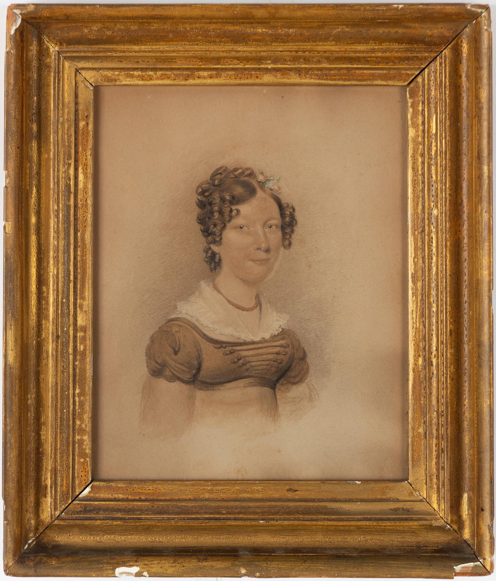 Engelsk skola, omkring 1840. Ung kvinna.