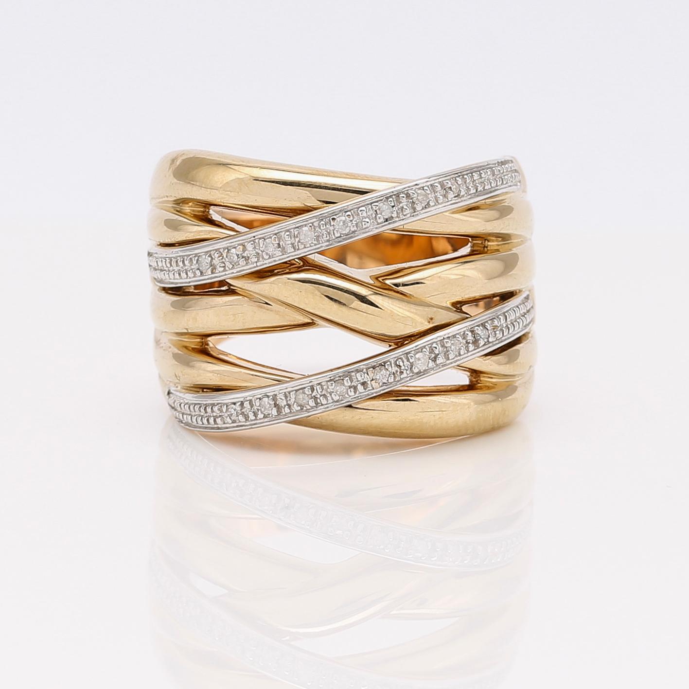 RING, 14K guld/vitguld och diamanter.