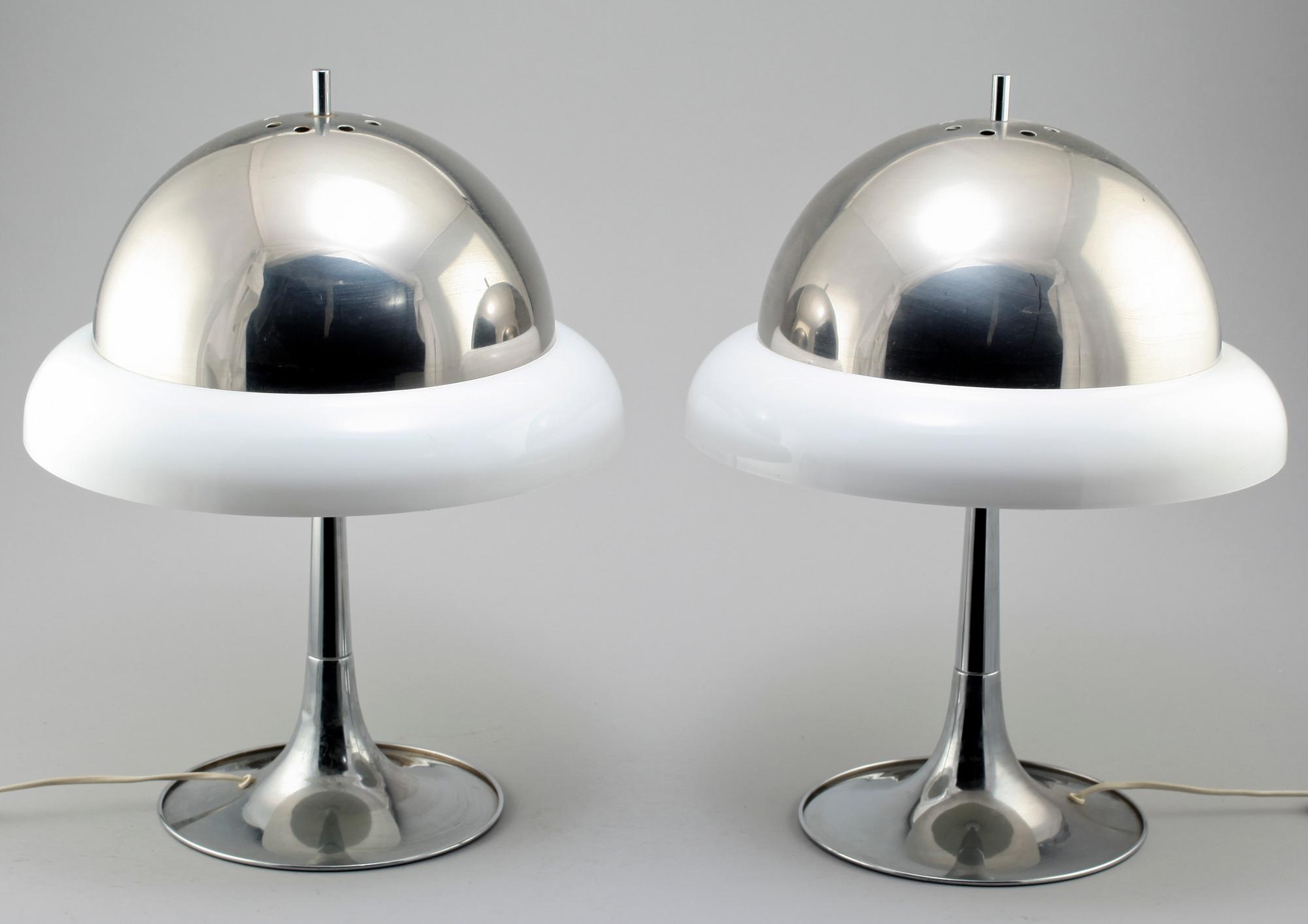 BORDSLAMPOR, ett par, Reggiani, Italien, 1970-tal.