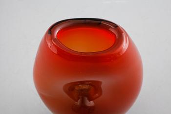 A glass vase by Vicke Lindstrand for Kosta, signed LH and numbered, 1950s.