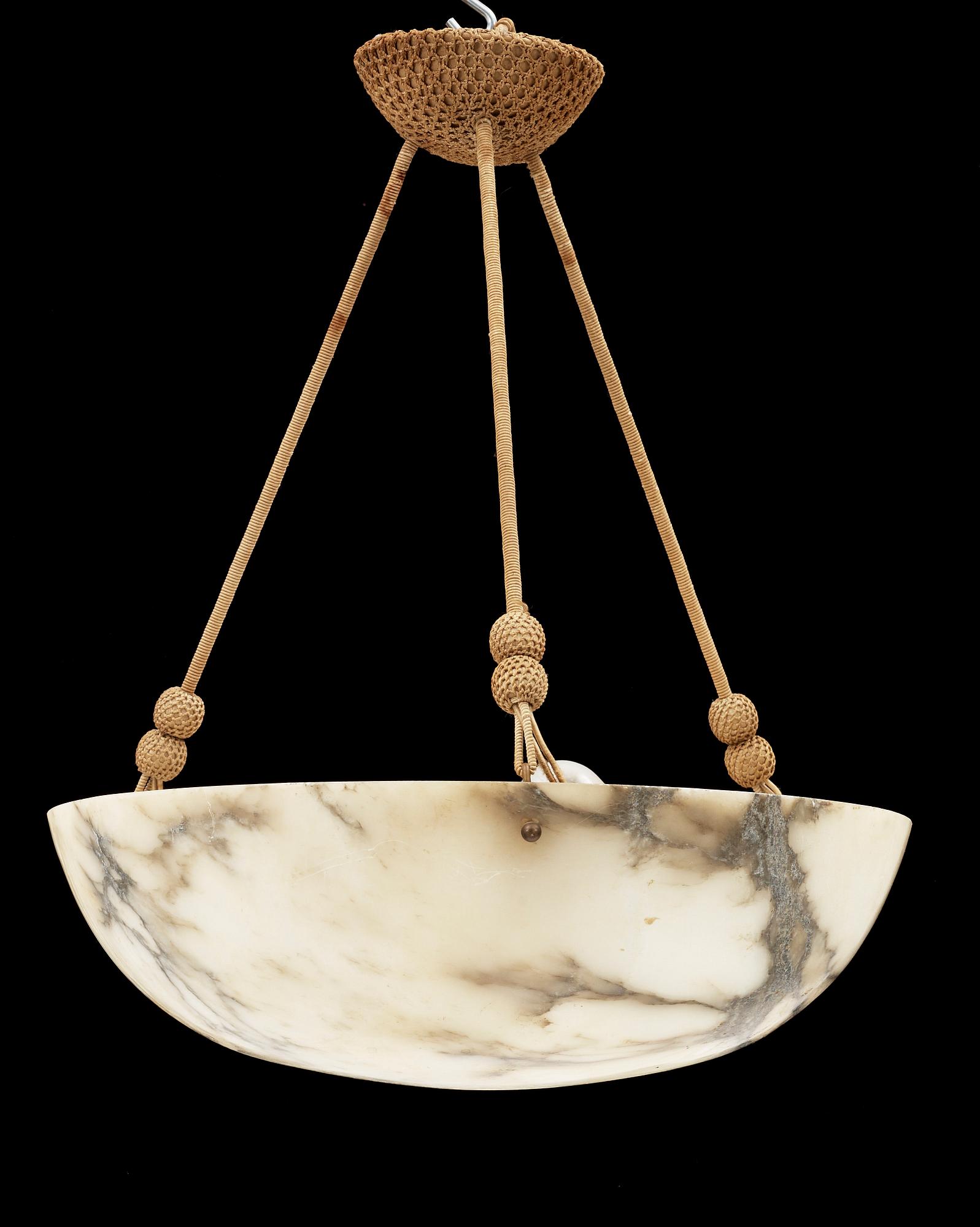 TAKLAMPA, alabaster, 1920-tal. H ca 70.