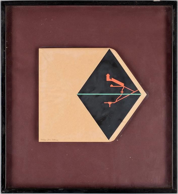 STEN ETLING, collage, 32/30, sign.