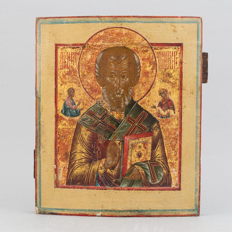 A Russian icon, tempera on panel, 18th century.