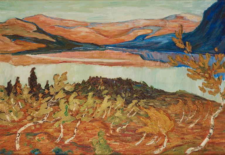 Helmer Osslund, Autumn Landscape in the Wind.