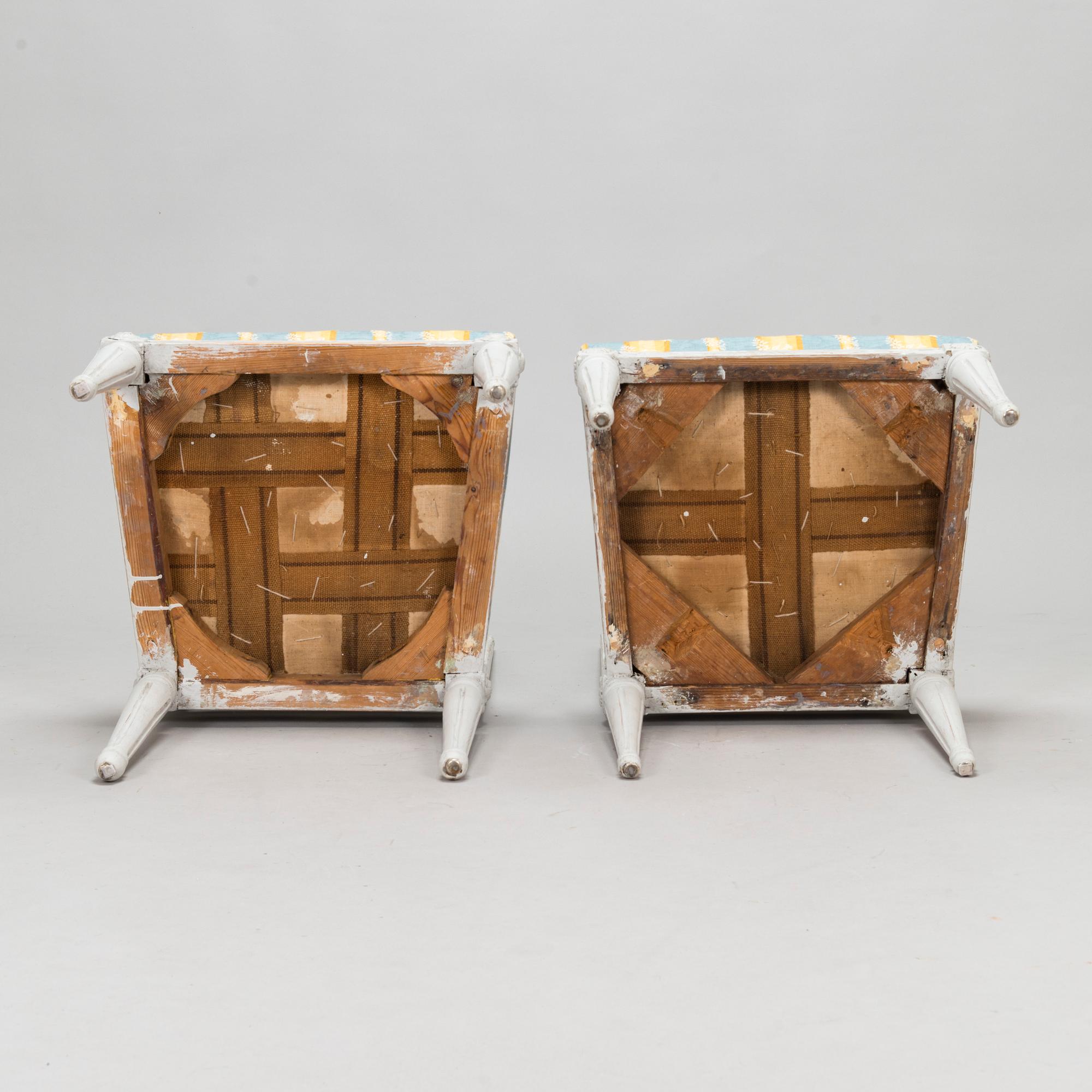 Two early 19th century late Gustavian chairs.