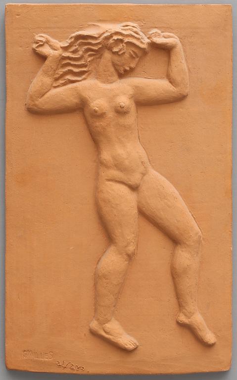 CARL MILLES, relief, terrakotta, stämpelsignerad och numrerad 31/200.