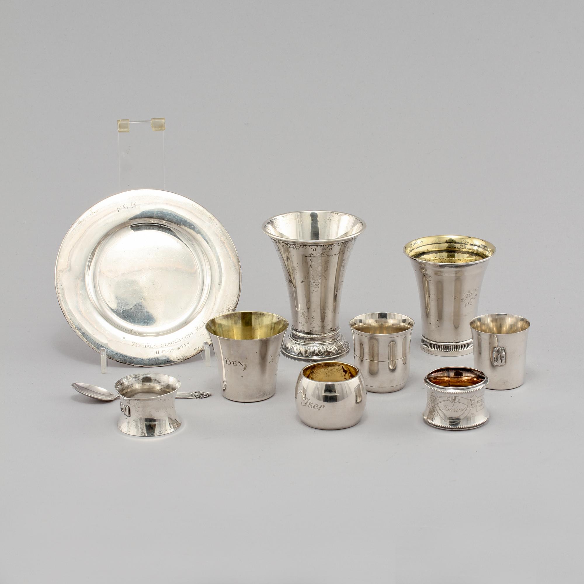 PARTI SILVER, 23 delar, silver, 1900-tal. Vikt 513 g.