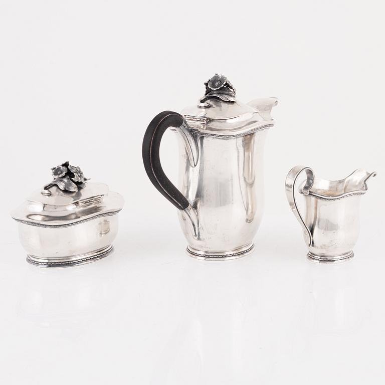 Eric Råström, kaffeservis, silver, 3 delar, CG Råström, Stockholm 1973.