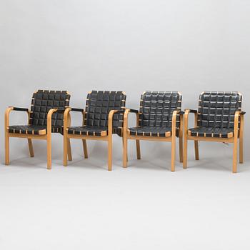 ALVAR AALTO, four late-20th-century '45' armchairs for Artek.