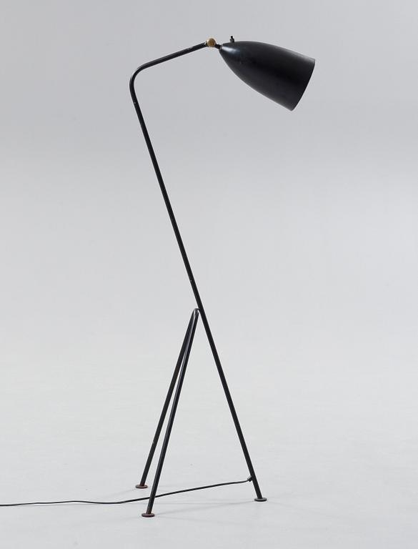 A Greta Magnusson Grossman 'G-33' (Grasshopper) black lacquered floor lamp, Bergboms, Malmö, 1950's.