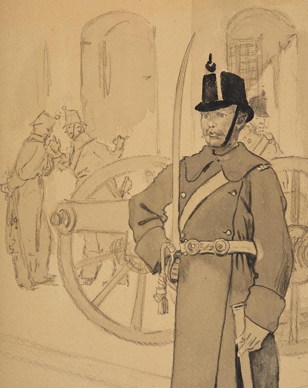 Carl Larsson, "Göta artillerist - Högvakten".