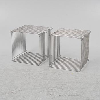 Verner Panton, hyllor/sängbord, ett par, "Wire", Montana, Danmark.