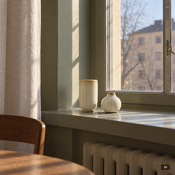 Gertrud Lönegren, Two 'Miranda' stoneware vases, Rörstrand, 1936-1941.