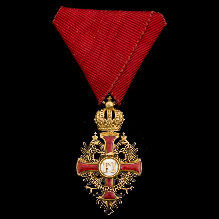 An Austrian Order of Franz Joseph in gold and enamels  by V.Mayer Söhne, Vienna.