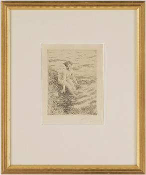 ANDERS ZORN, etsning, signerad, i plåten signerad o daterad 1911.