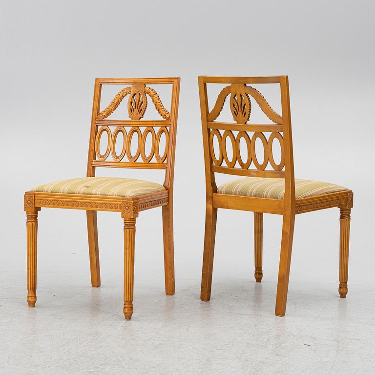 Stolar, 6 st, gustaviansk stil, 1900-talets andra hälft.