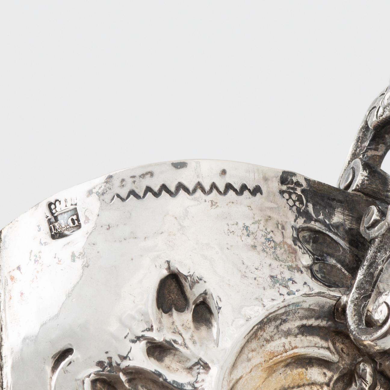 Stop samt konfektskål, silver, barockstil, fantasistämplar, omkring 1900.