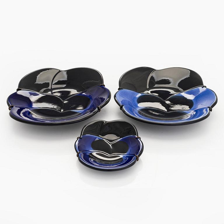 Birger Kaipiainen, vateja 3, kpl, keramiikkaa, leimattu "Viola 1967, Arabia Suomi, Kaipiainen Invenit".