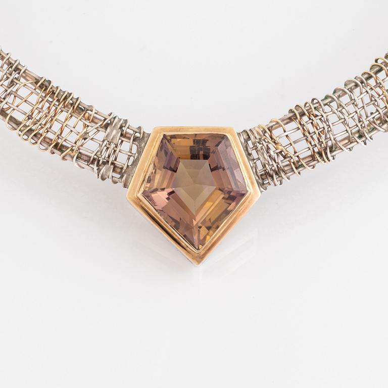 Högbergs Eftr Anette & Marie Silver, necklace with smoky quartz, Göteborg, 2001.