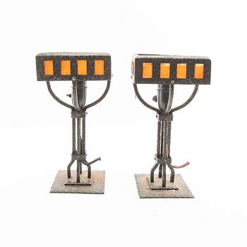 Bordslampor ett par jugend 1900-talets början.