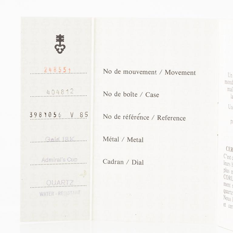 Corum, Admiral’s Cup, wristwatch, 34 mm.