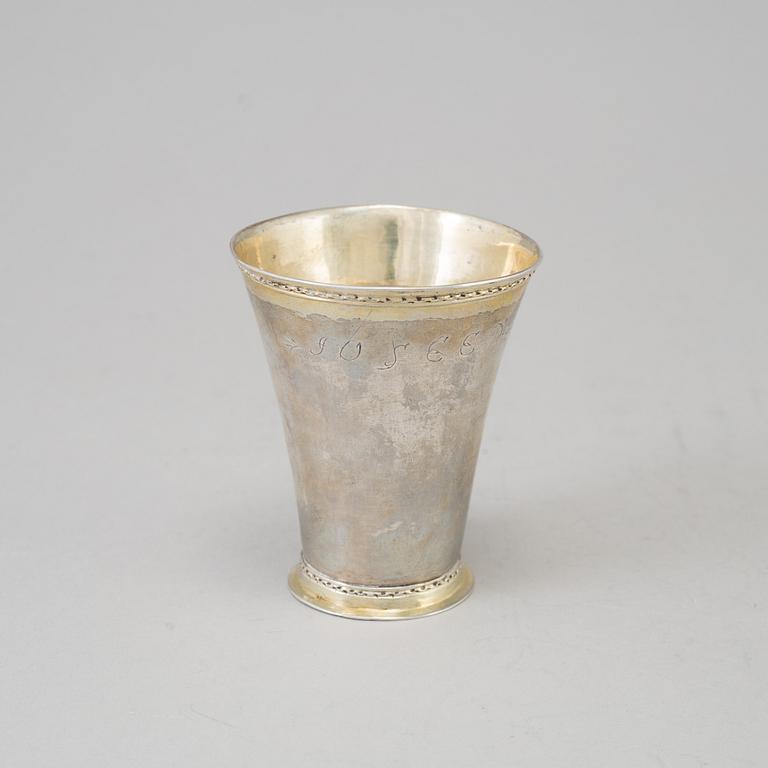 MARTIN SIMONIS,probably, Piteå, active 1756-9. A parcel gilt silver beaker.