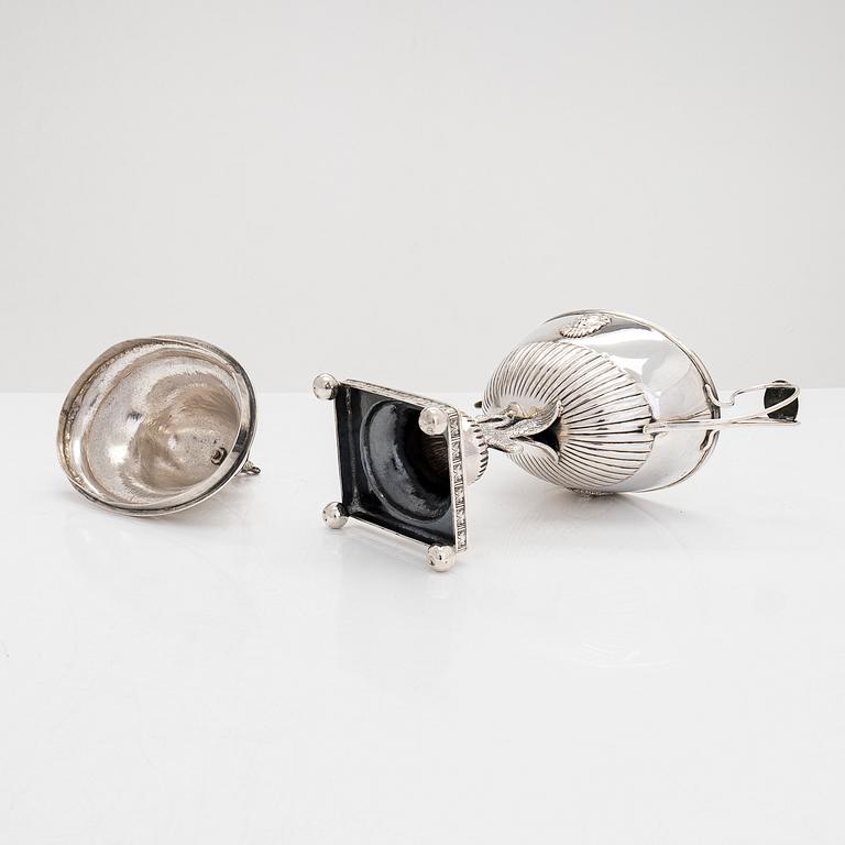 Jacob Richard Borg, sockerskål, silver, Gävle 1828.