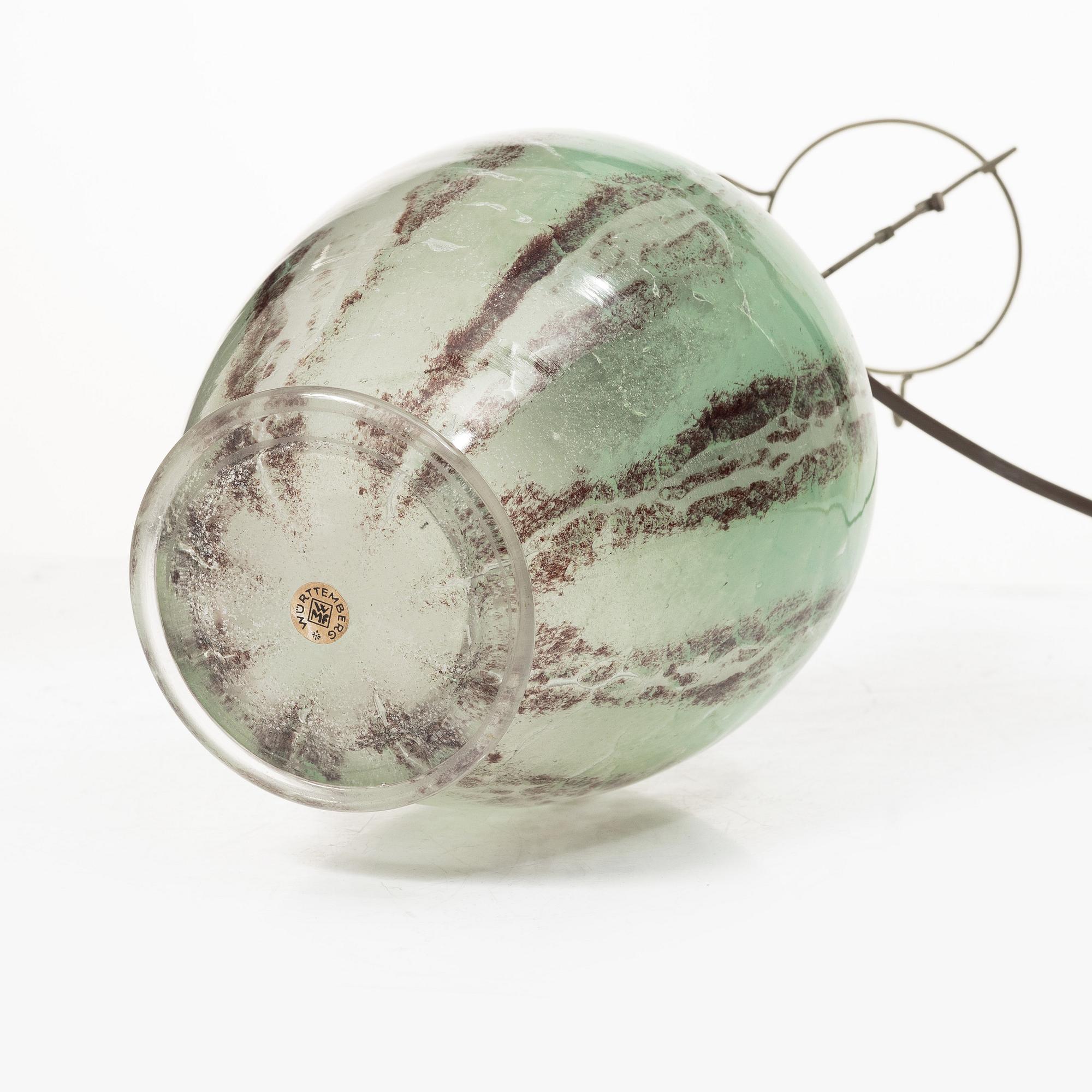 Karl Wiedmann, an "Ikora" table lamp, WMF/Württembergische Metallwarenfabrik, Art Deco 1930s/1940's, Germany.