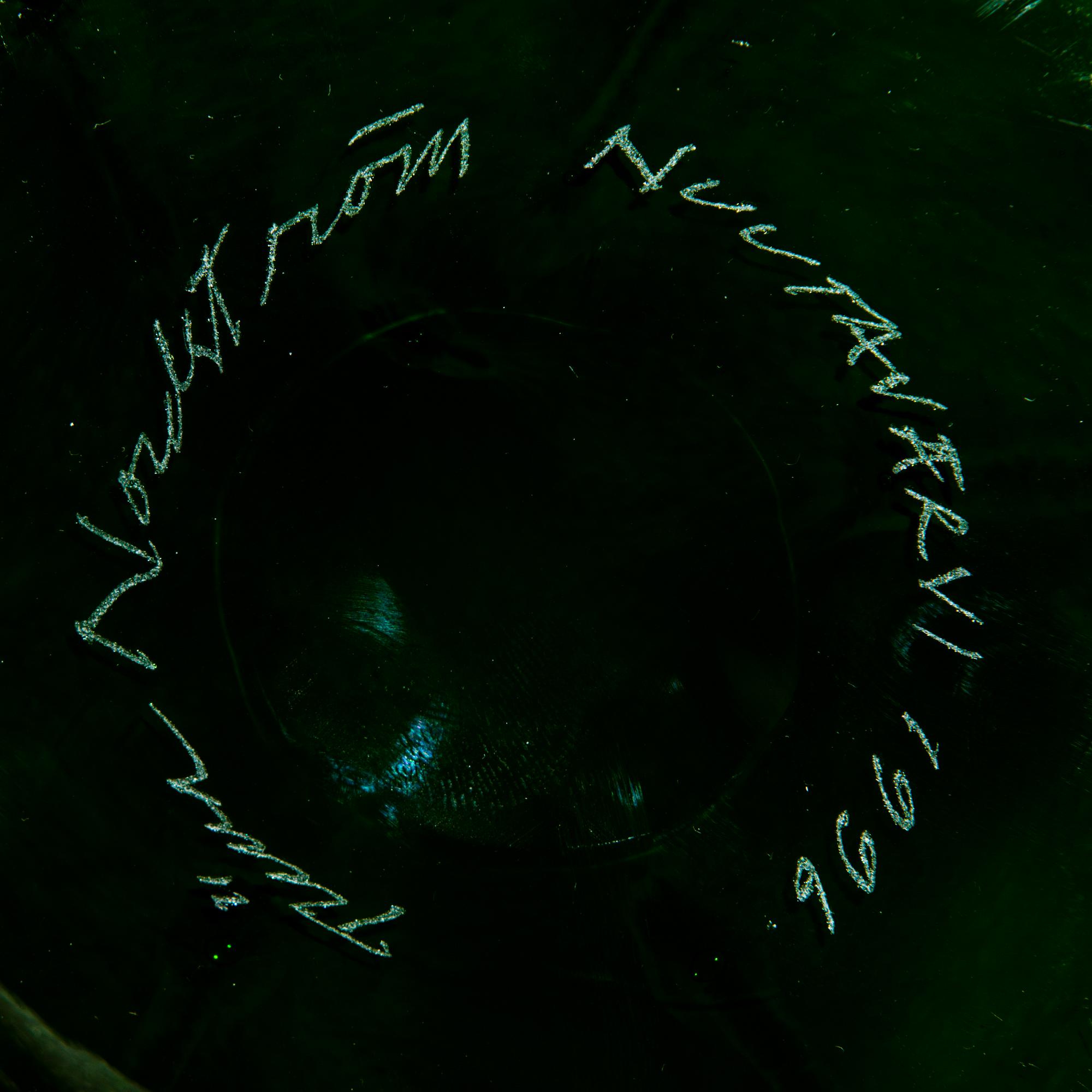 TIINA NORDSTRÖM, a 'Green swirl' art glass signed Tiina Nordström Nuutajärvi 1996.