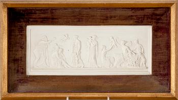 VÄGGRELIEF, parian, 1800-tal.