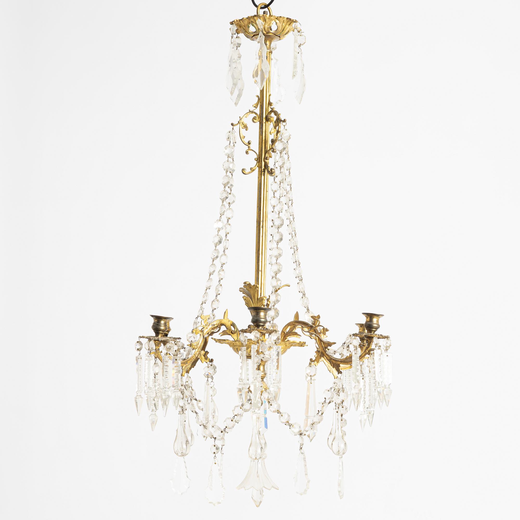 Chandelier, Oscarian, circa 1900.