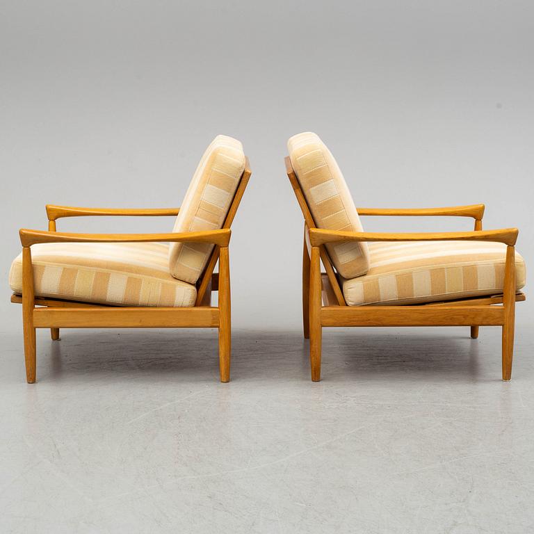ERIK WÖRTZ, a pair of oak 'Kolding' easy chairs from IKEA, 1960's.