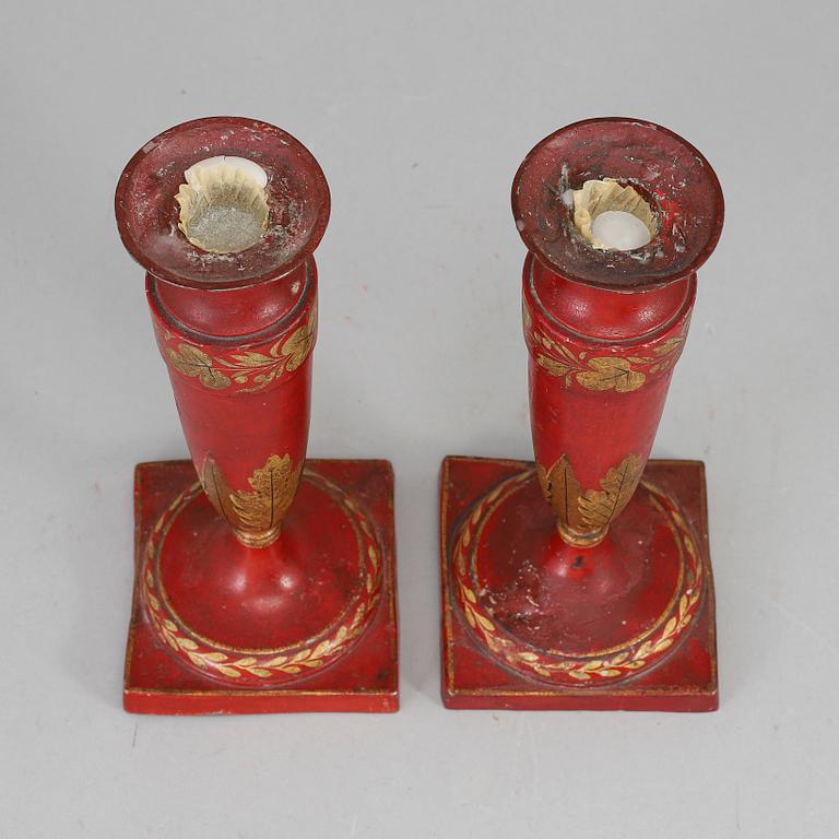 A pair of Biedermeier candlesticks, probably Germany, first half of the 19th century.