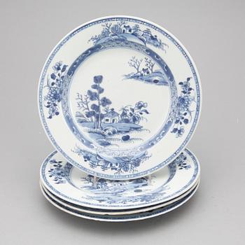 TALLRIKAR, 4 st, Kina, Qian Long, (1736-1795).