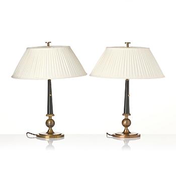 Harald Notini, a pair of table lamps model "15009", Arvid Böhlmarks Lampfabrik, Stockholm, 1930s.