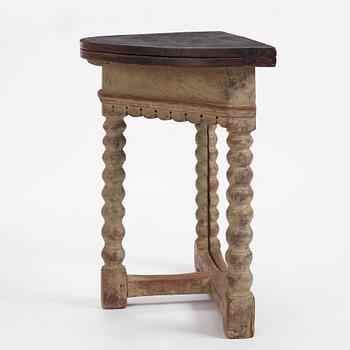 A Swedish Baroque demi lune gate-leg table, circa 1700.