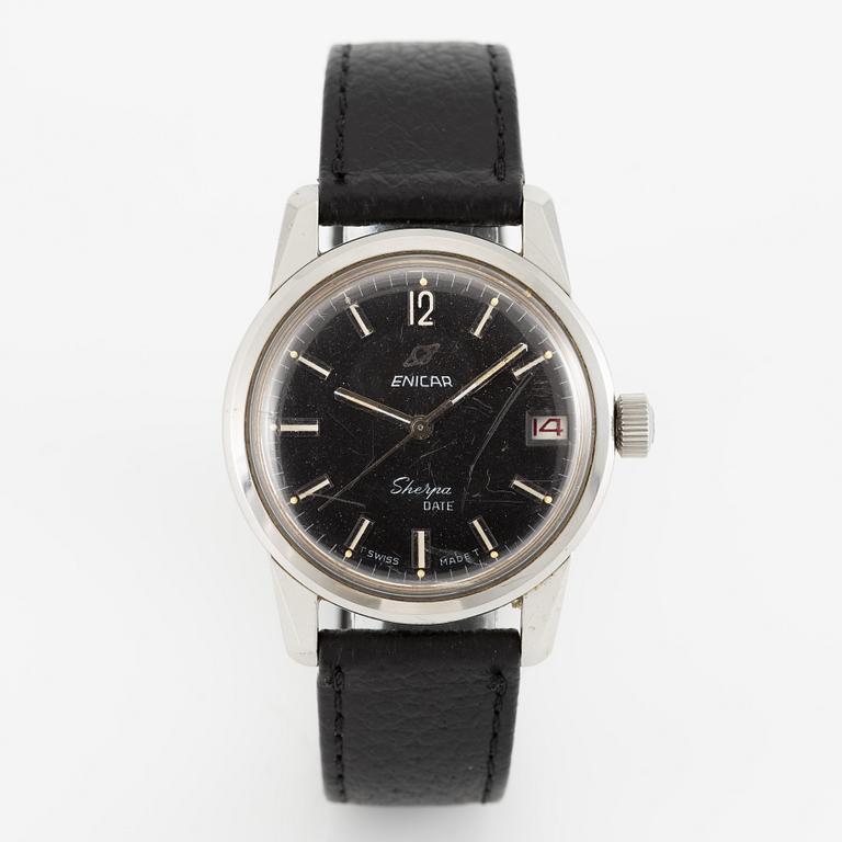 Enicar, Sherpa Date, "Sherpa 600", wristwatch, 34.5 mm.