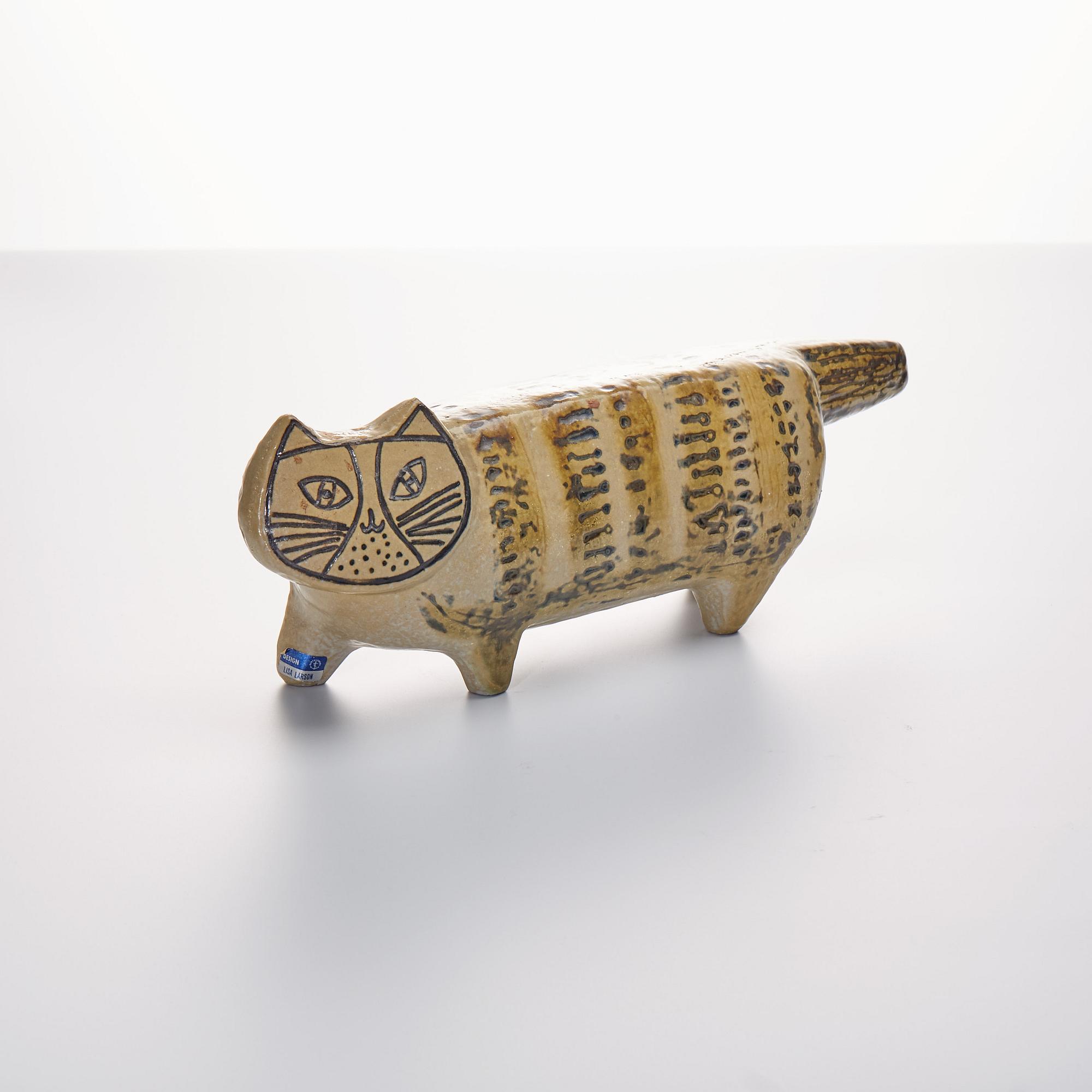 FIGURIN, stengods, "Katt", Lisa Larson, Gustavsberg. Ur serien "Stora zoo", i produktion 1958-1979.