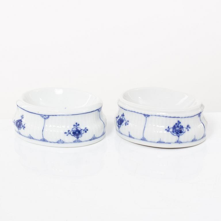 A Royal Copenhagen Denmark 'Blue Fluted' pair of salts, 19th century.