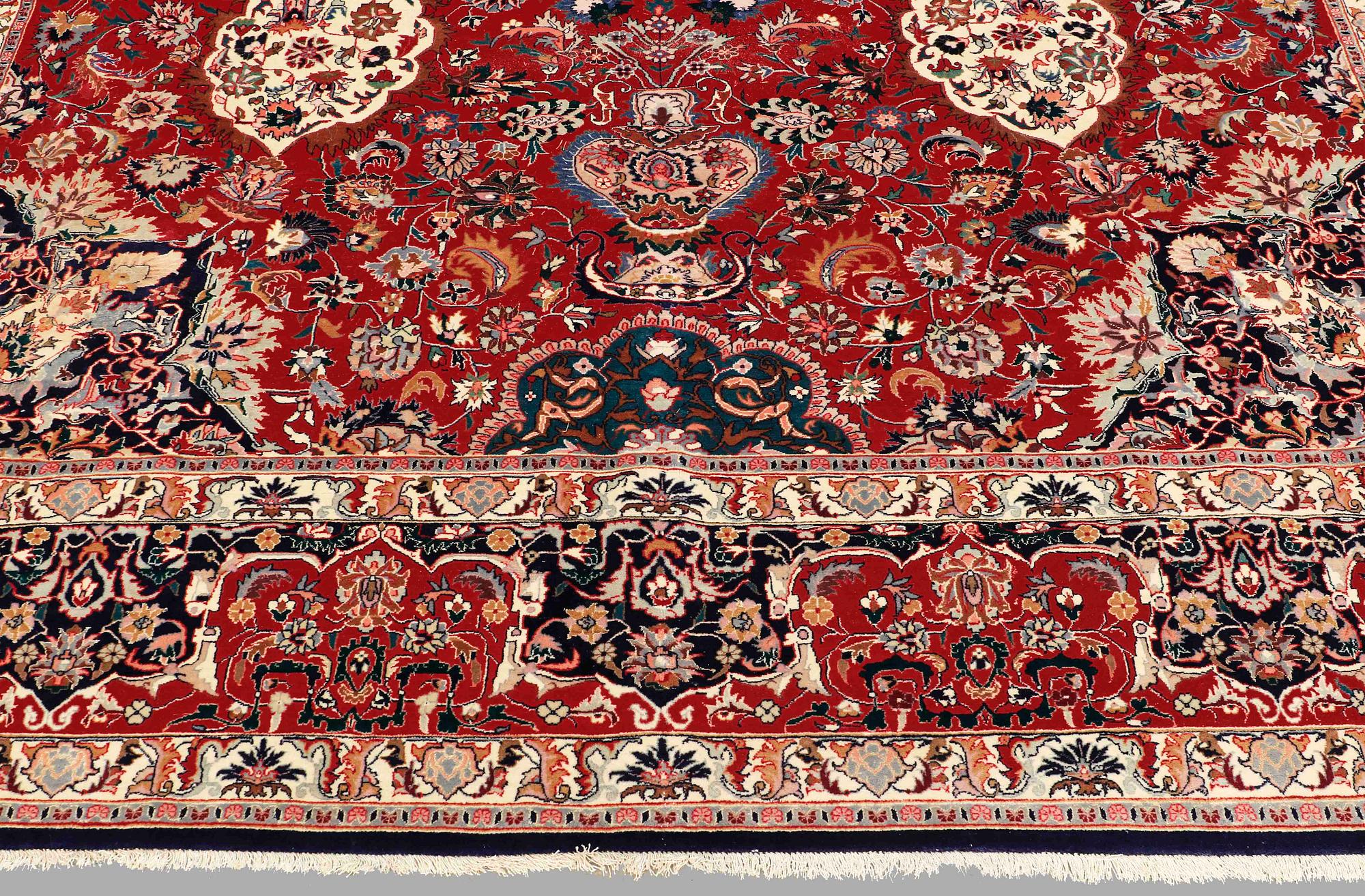 A CARPET, Tabriz, possibly, part silk, ca 417 x 300 cm.
