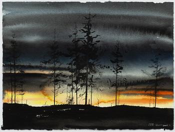 Peter Eugén, Trees in the evening twilight.