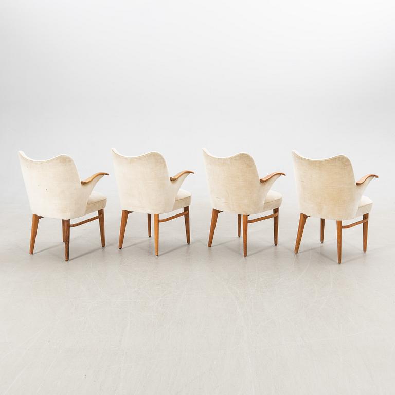 Karmstolar 4 st. Swedish Modern 1940/50-tal.