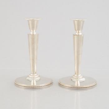 Eric Råström, candlesticks, a pair, silver, CG Råström, Stockholm 1969.
