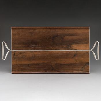 Tapio Wirkkala, A 'TW 20' silver and hardwood tray, Westerback, Helsinki 1955. Design year 1954.